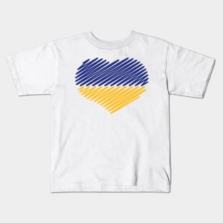 Ukraine Heart (Flag / Blue - Yellow) Kids T-Shirt